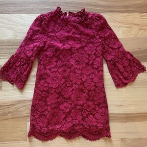 Janie and Jack Burgundy Lace Kids Dress, size 7